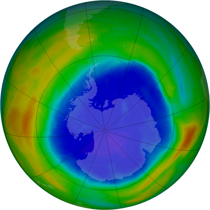 Antarctic ozone map for 17 September 1987
